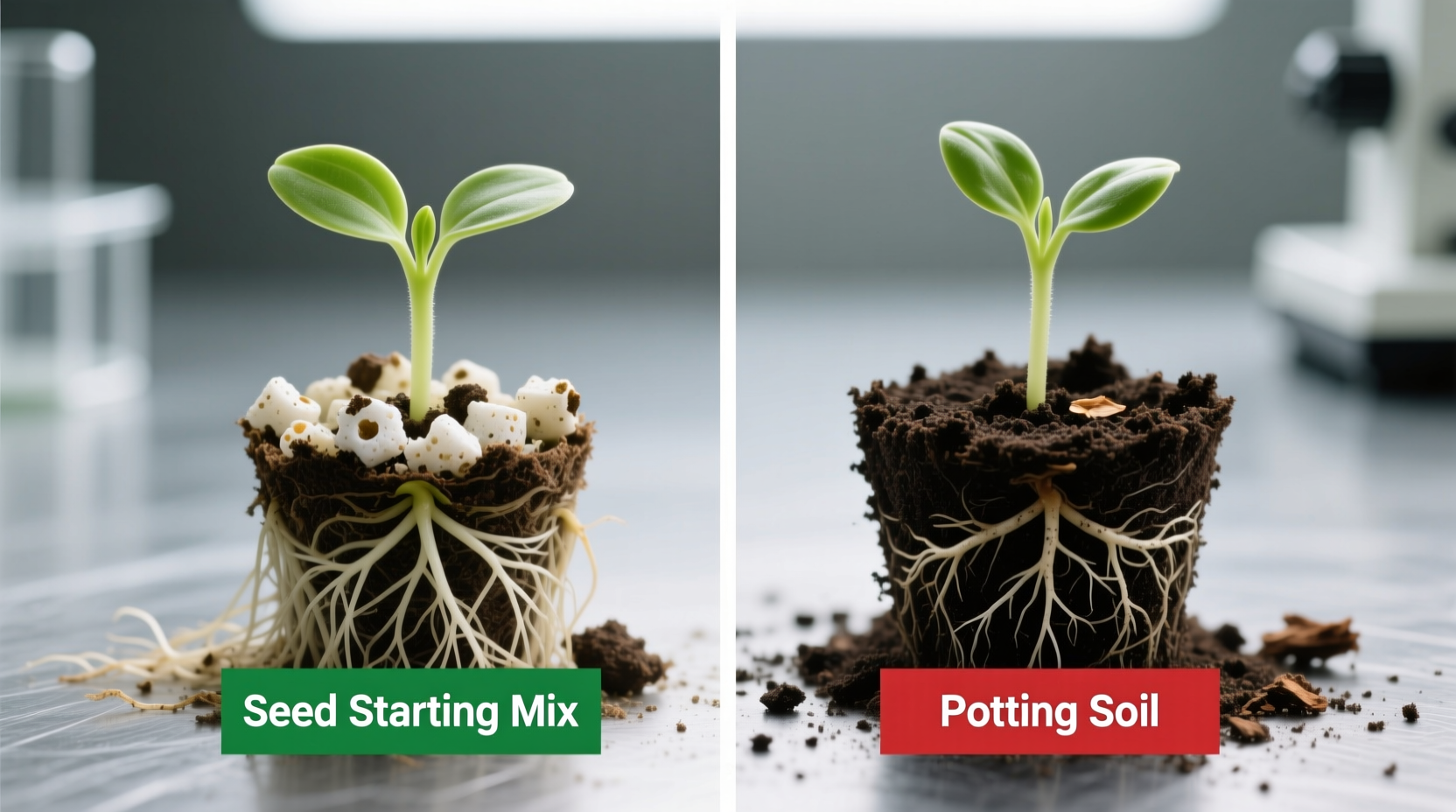 seed starting mix vs potting soil