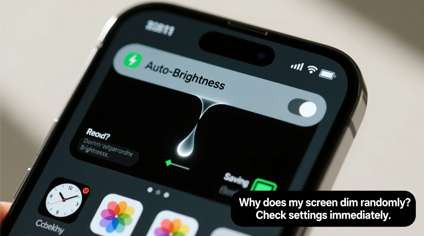 why does my screen dim randomly settings to check immediately