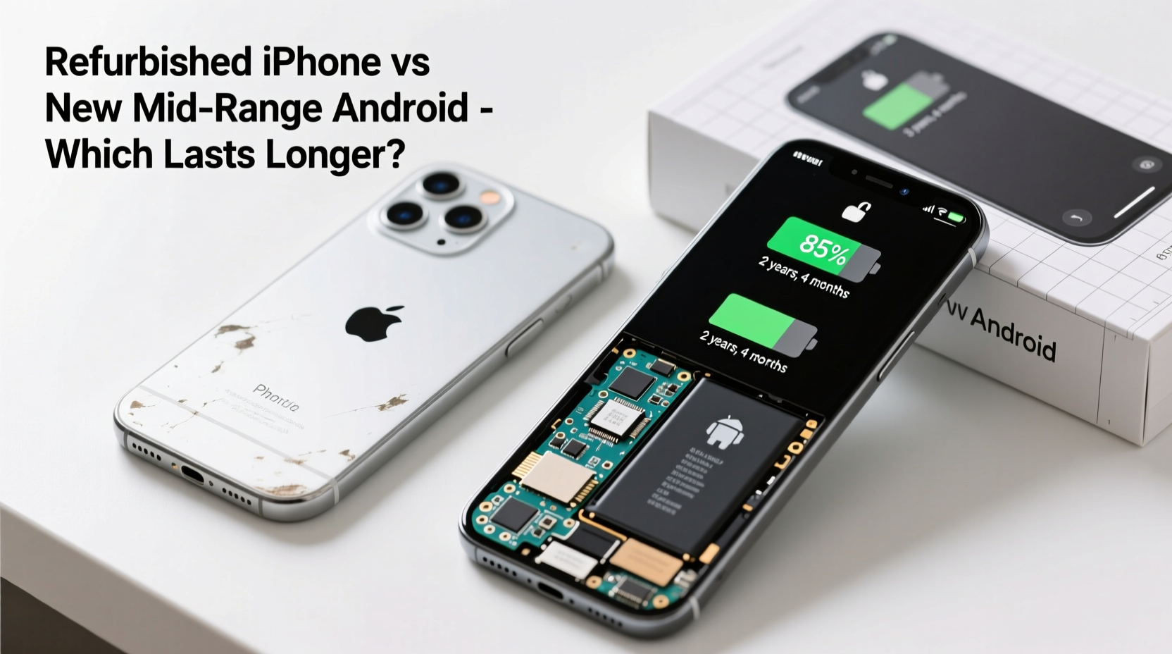 refurbished iphone vs new android mid range which phone lasts longer