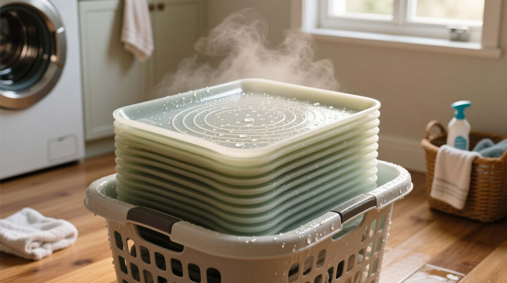 how to clean silicone baking mats from damp hampers