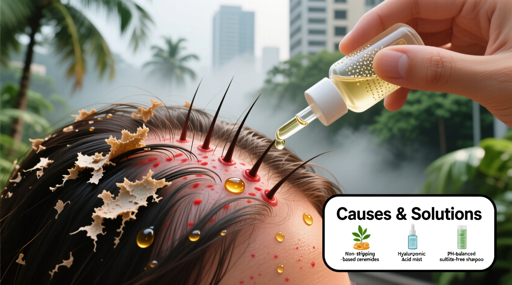 causes of dry scalp in humid climates and how to treat it without stripping oils