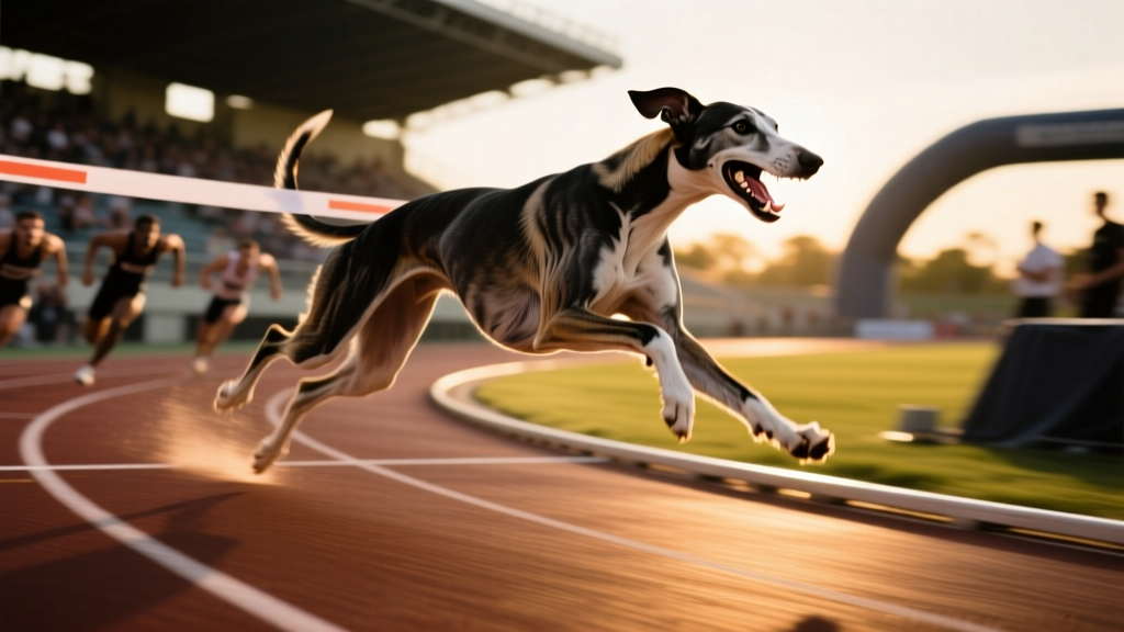 Extremely Fast Dog Joins Track Relay Race, Wins It Easily!