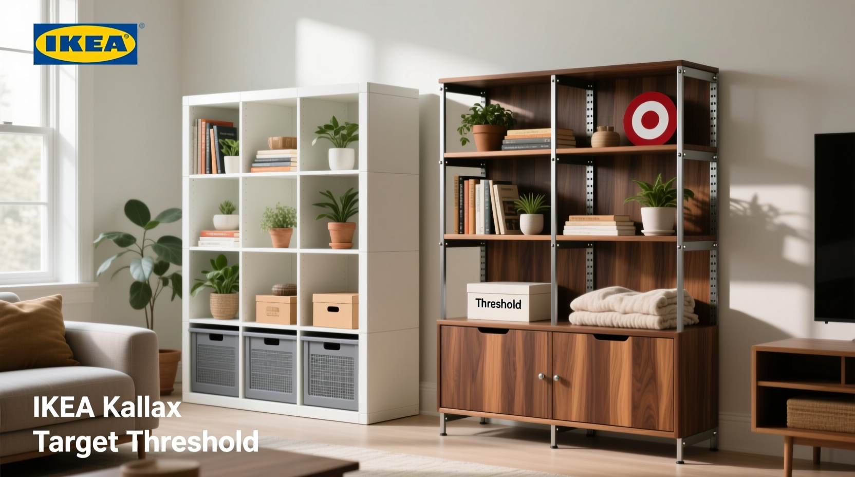 ikea kallax vs target threshold shelves which storage unit looks more expensive