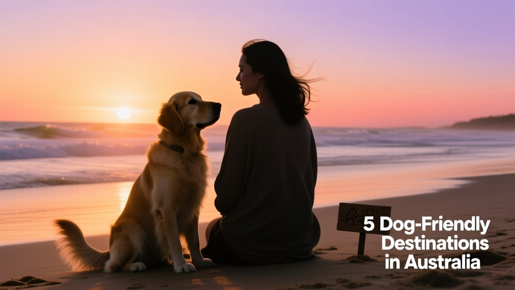 Silhouette of a woman and her dog sitting side-by-side on a beach at sunset
