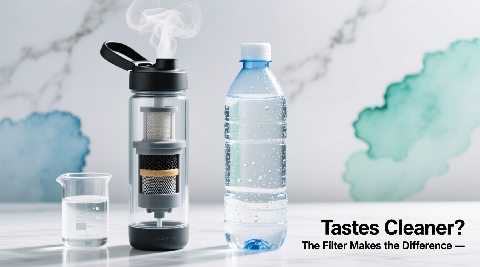 reusable water bottle with filter vs standard bottle which tastes cleaner