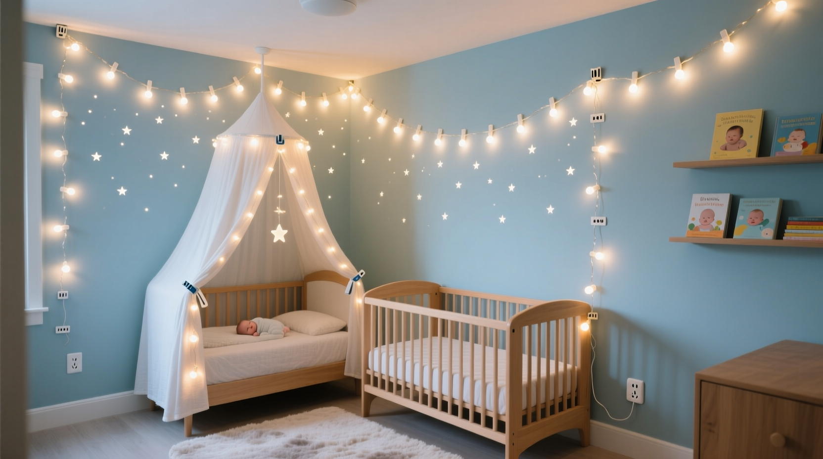 how to use fairy lights in a nursery without violating safety codes