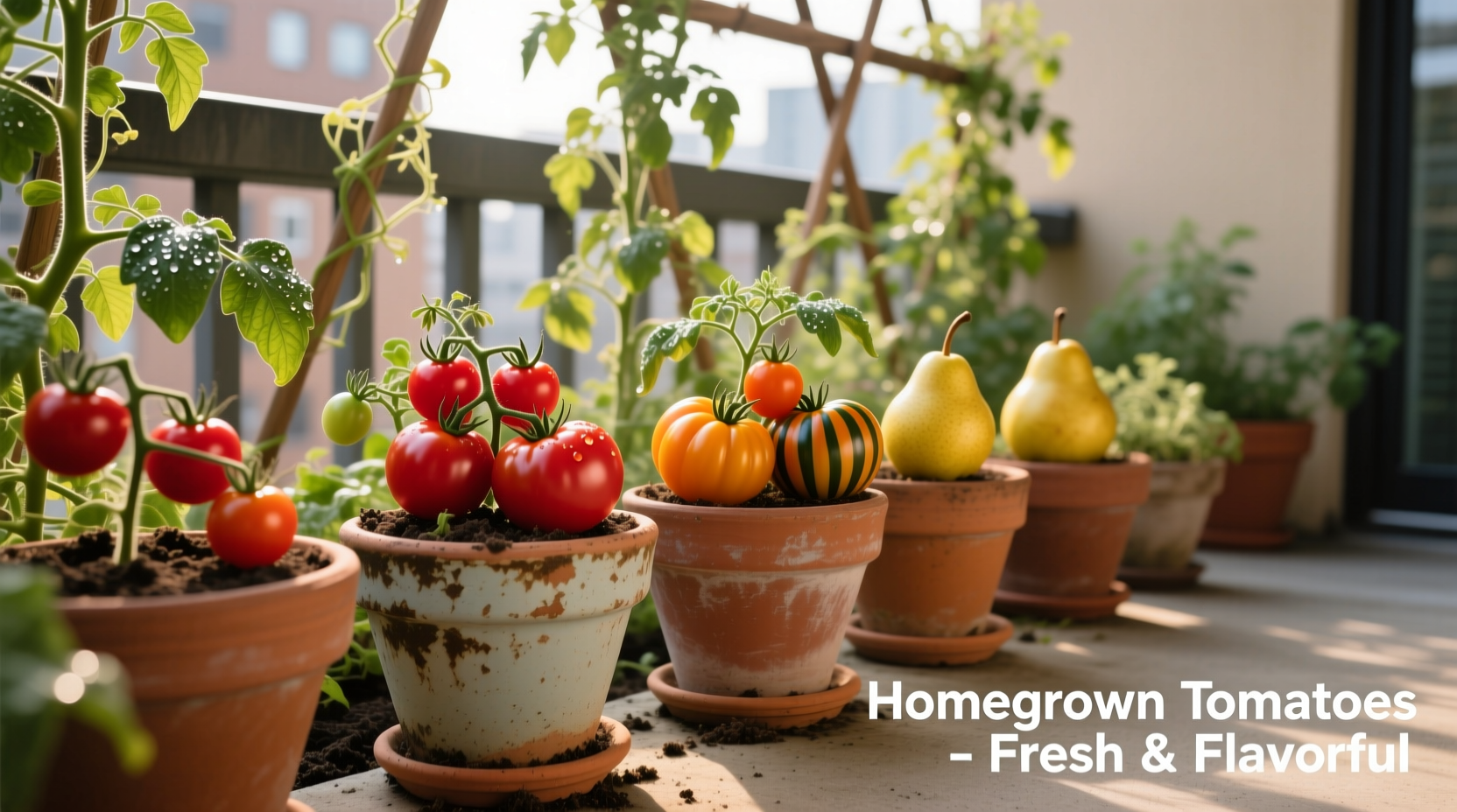 Container tomato varieties growing in patio pots