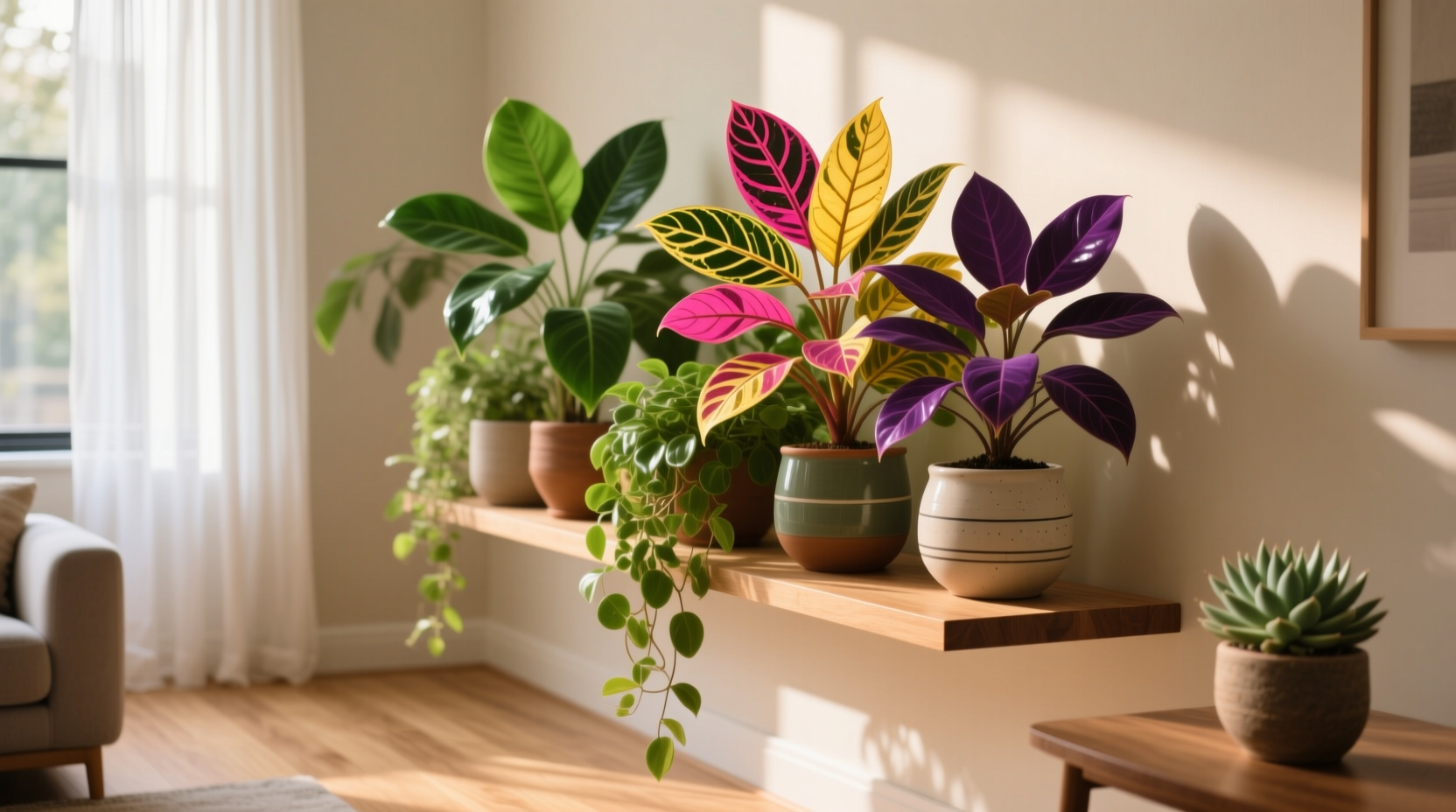 indoor plants with colorful leaves