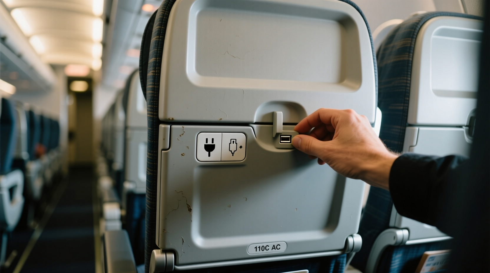 how to find out if your flight has in seat power outlet