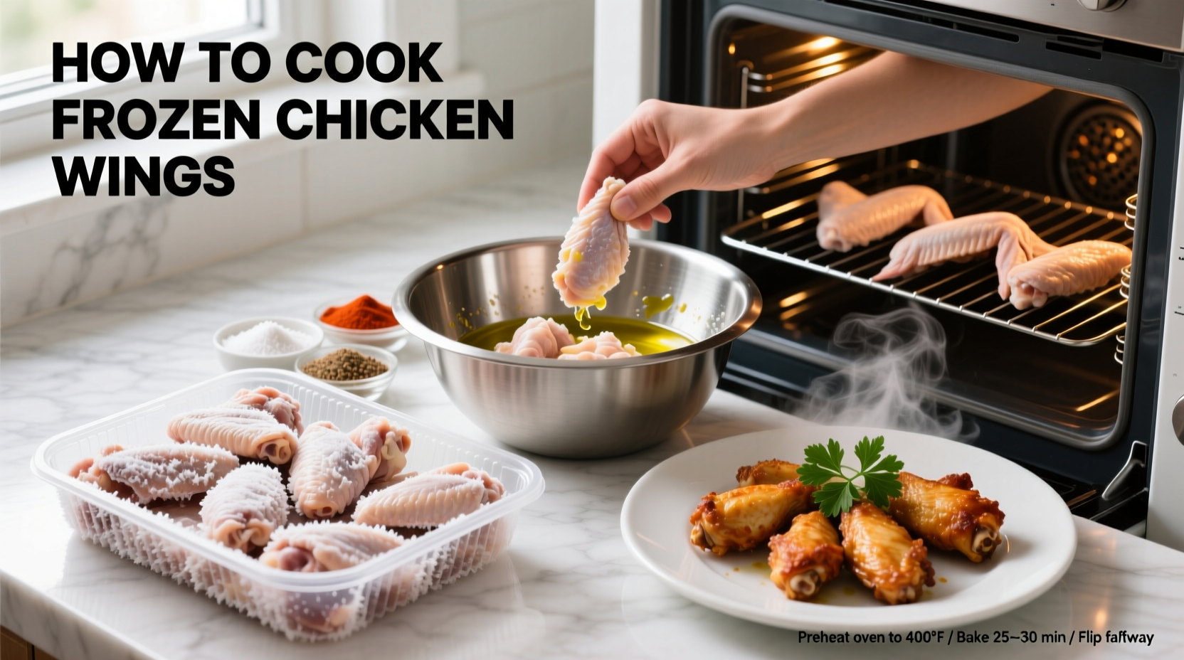 how to cook frozen chicken wings