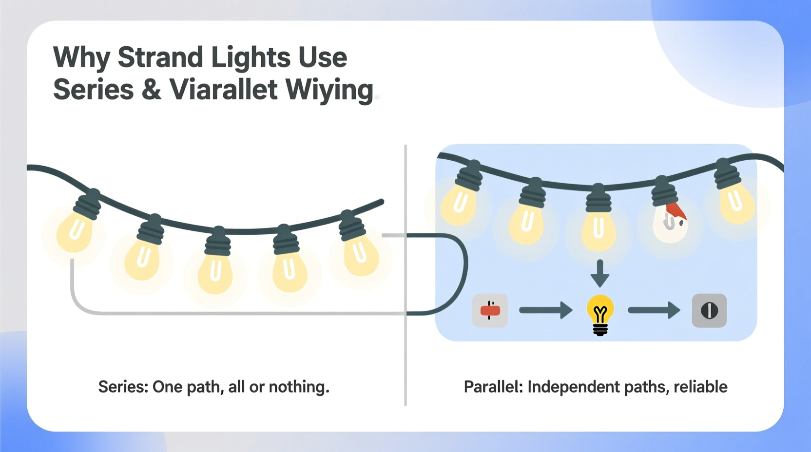 why do strand lights have both series and parallel wiring explained simply