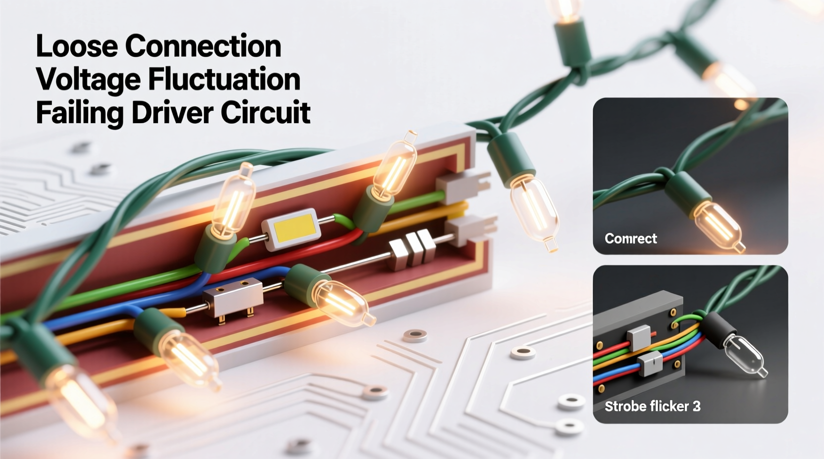 why do some christmas lights flicker like strobes and how to stop it
