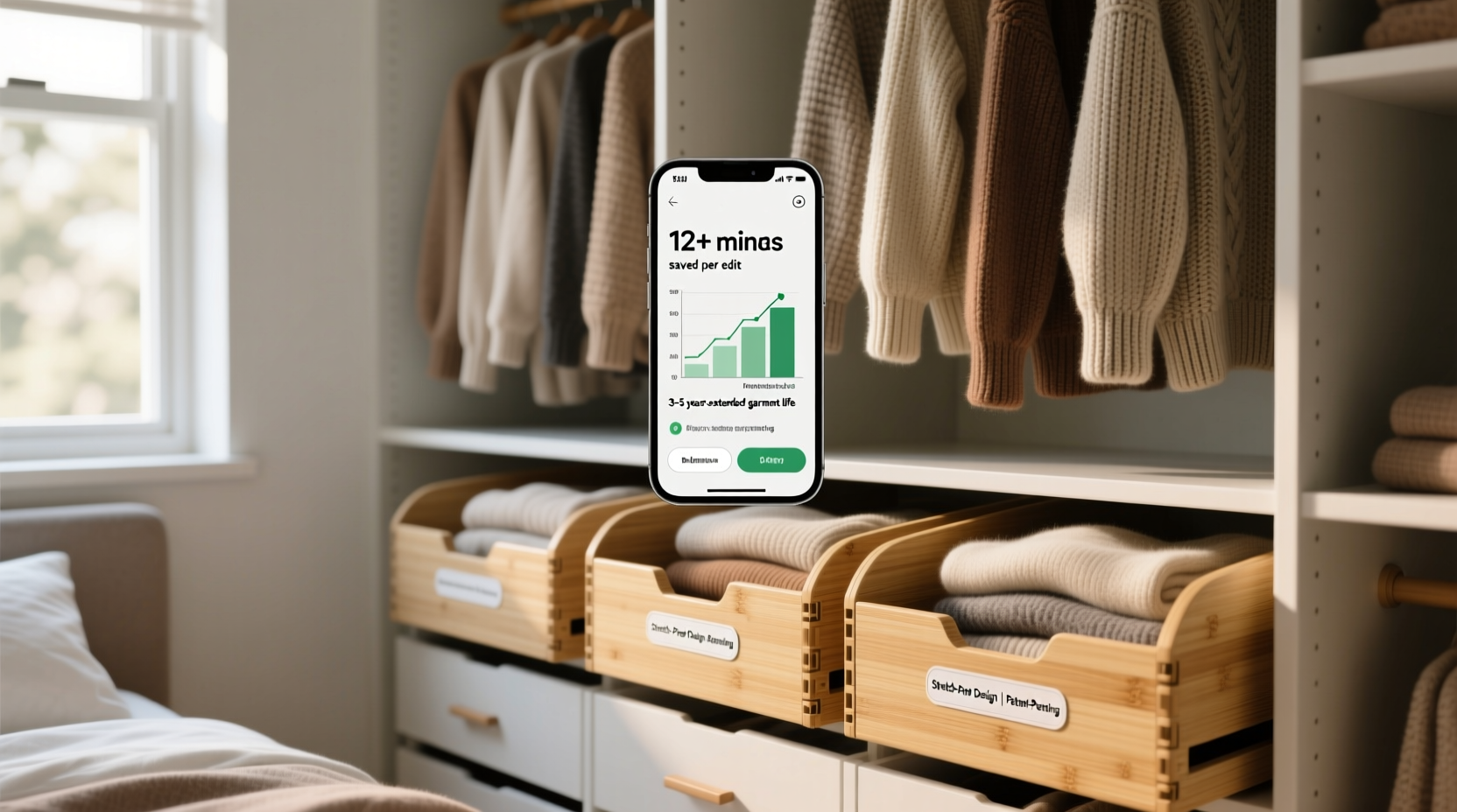 closet organization tips acrylic vs bamboo for sweaters