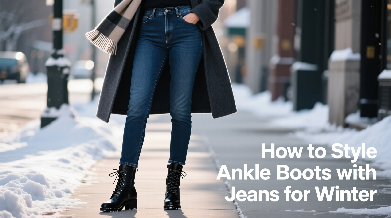 how to style ankle boots with jeans for winter without awkward bunching