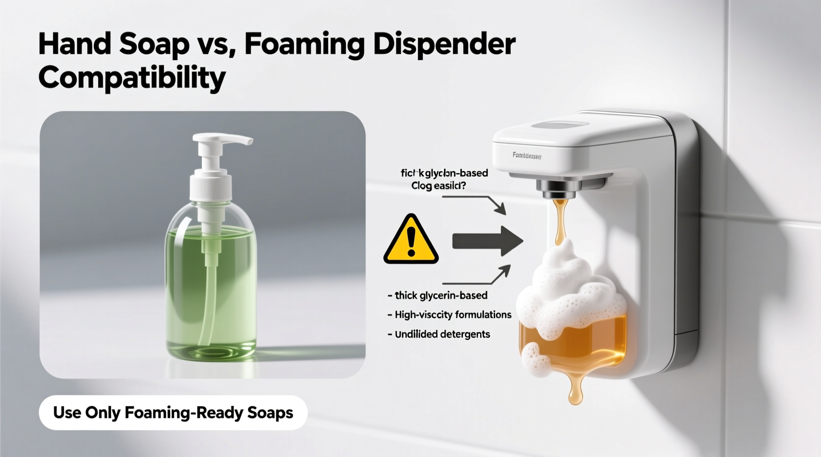 can you use hand soap in a foaming dispenser or does it clog easily