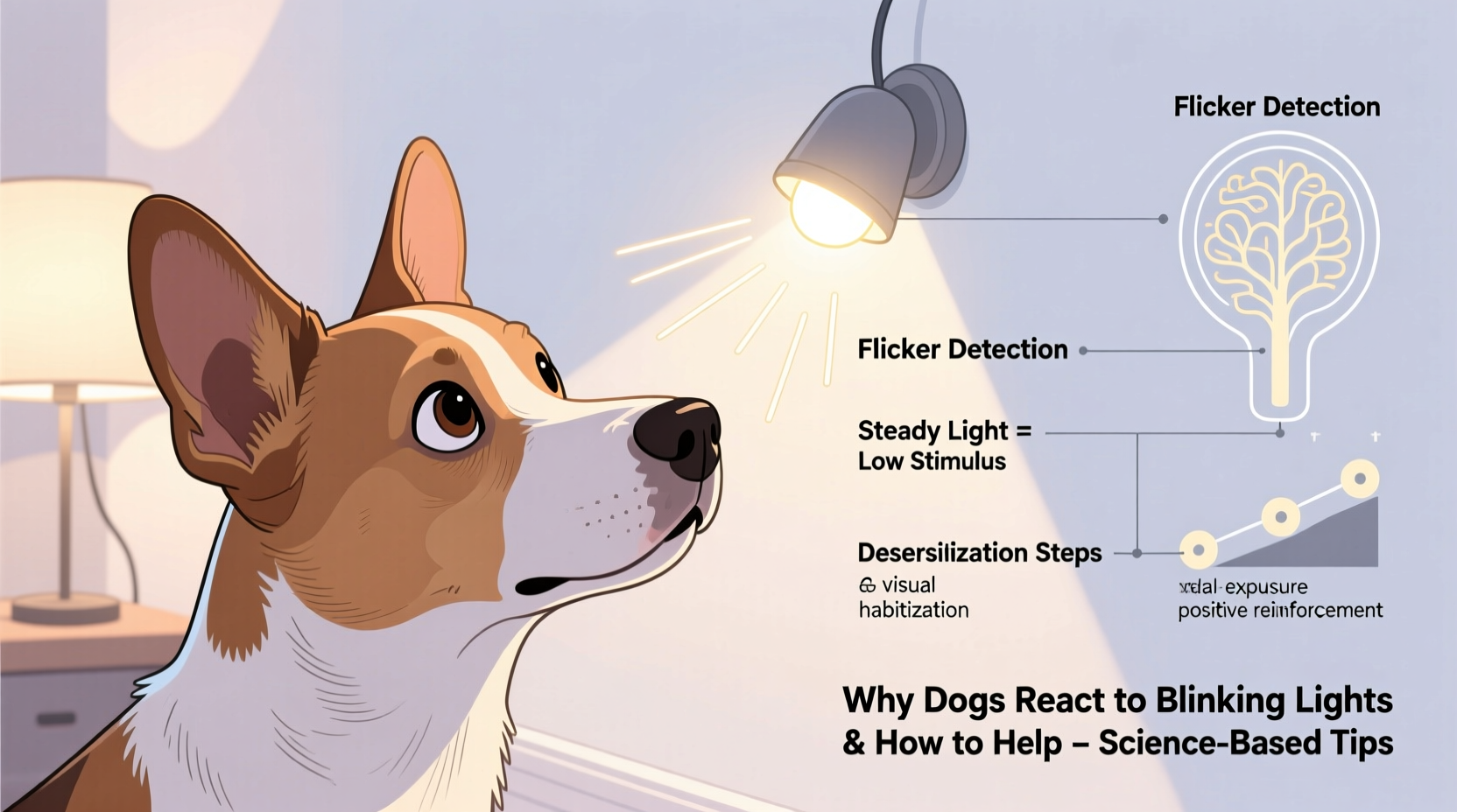 why does my dog bark at blinking lights but ignores steady ones and how to desensitize