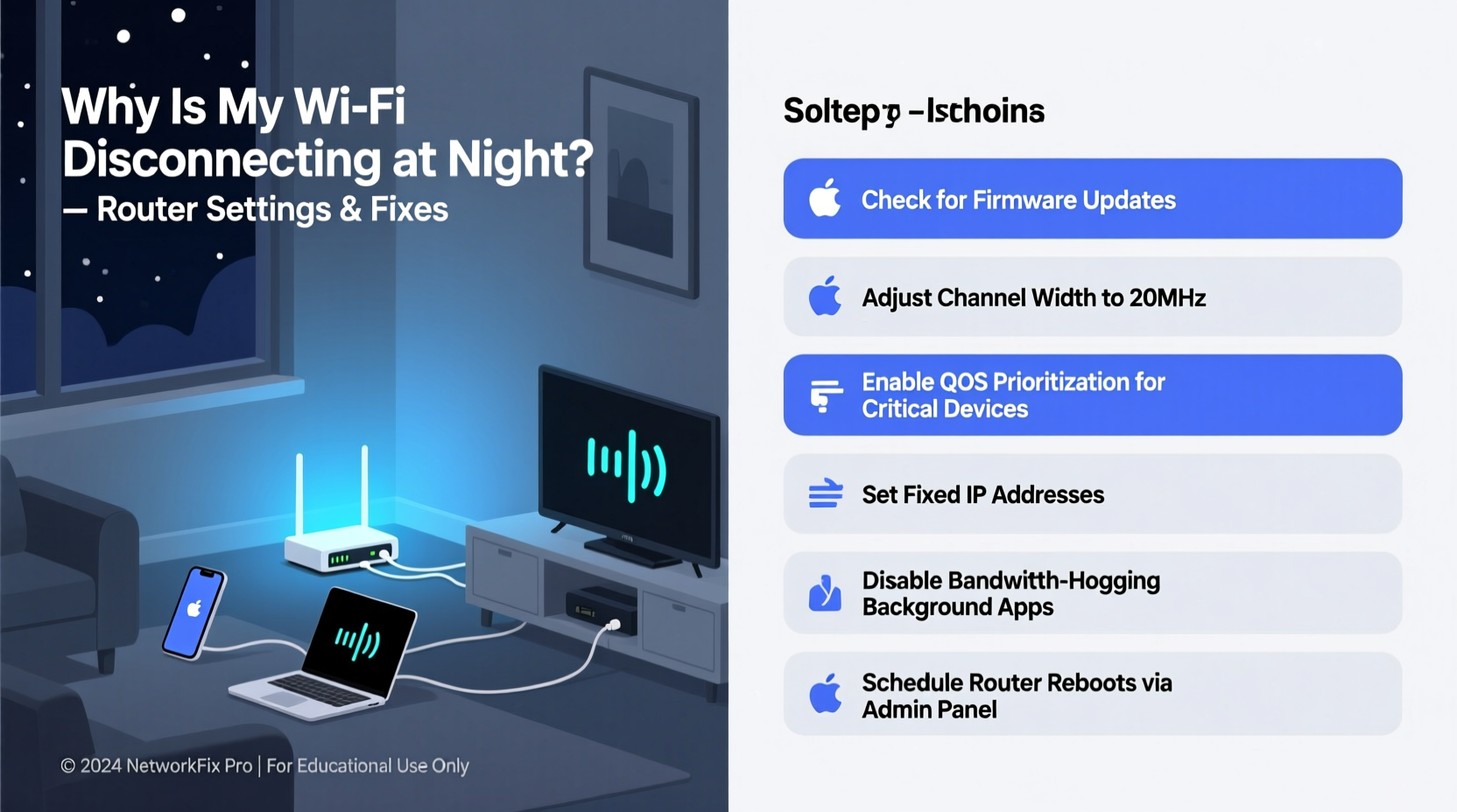 why is my wifi disconnecting at night possible router settings and fixes