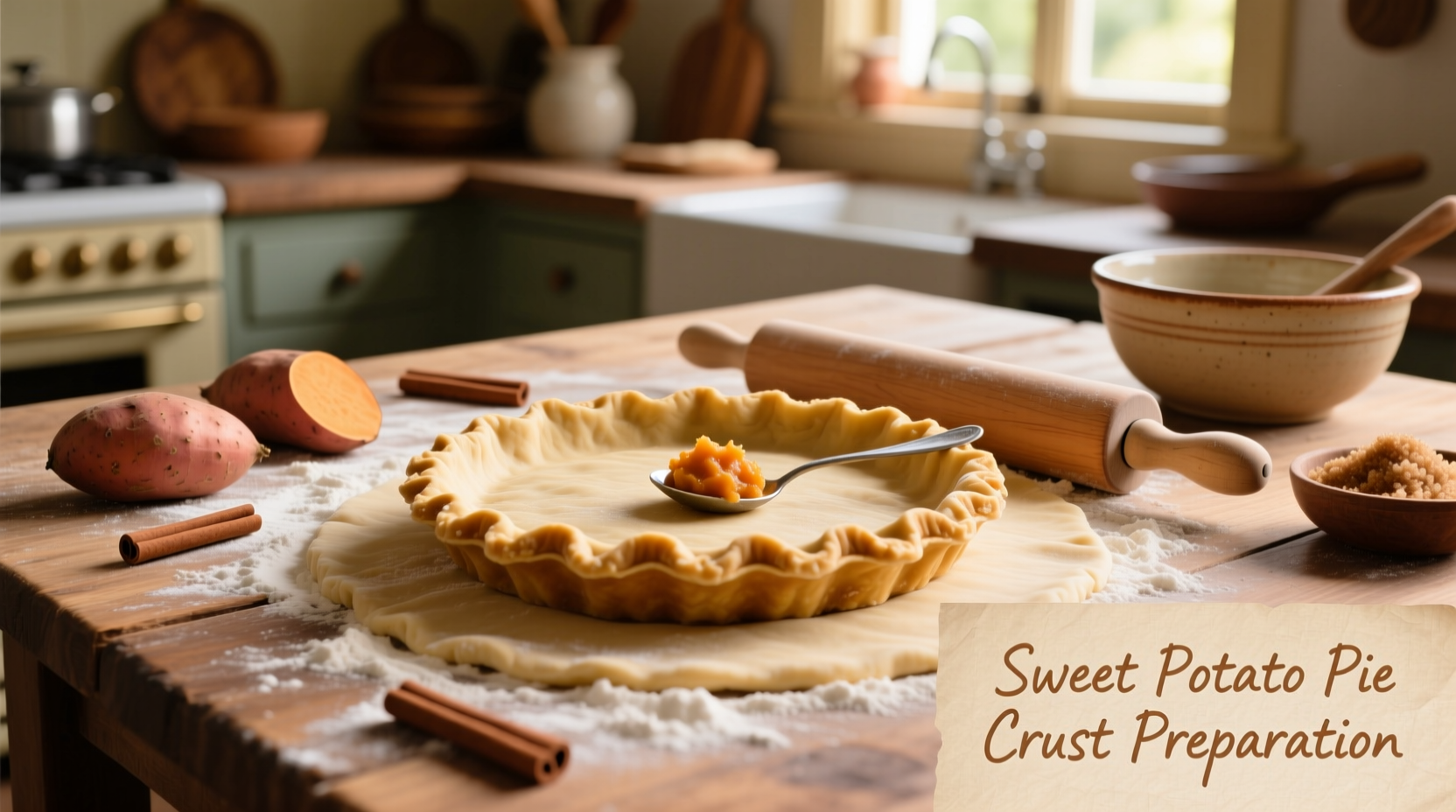 Sweet potato pie crust preparation process