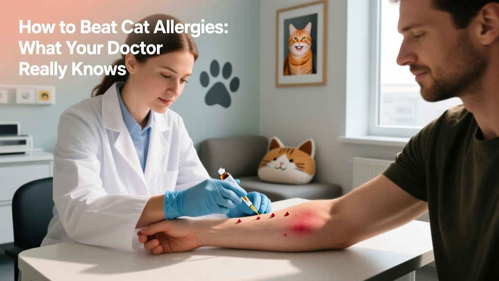 Allergist performing skin prick test on patient's forearm