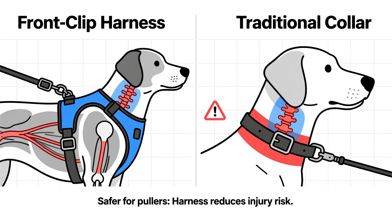 harness vs collar for dogs which is safer for a dog that pulls on walks