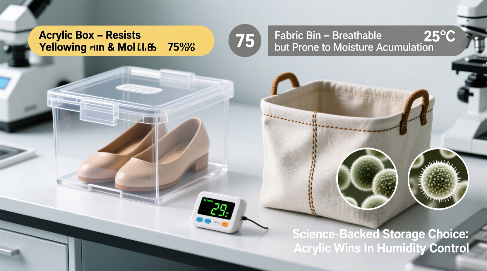 closet organization tips acrylic vs fabric in humidity