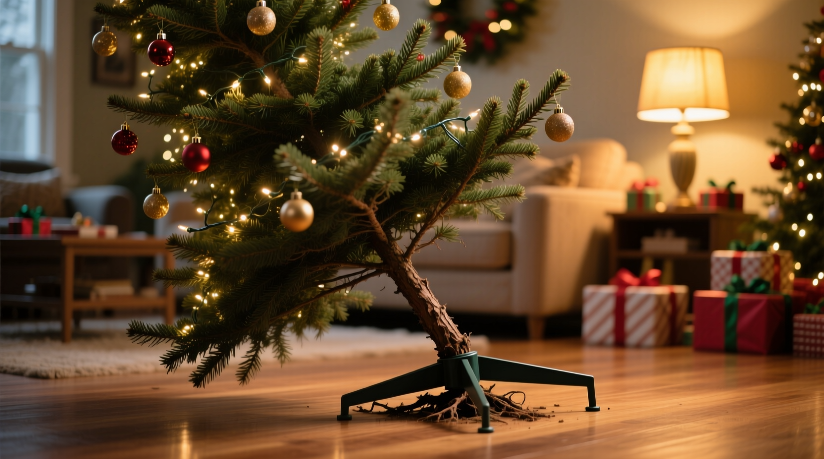 why does my christmas tree lean to one side fixing unbalanced stands