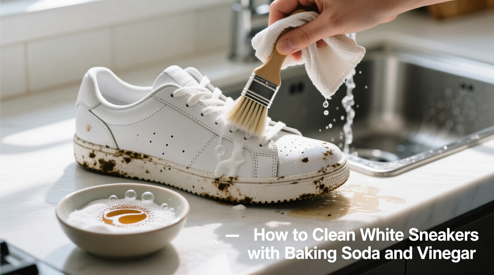 how to clean white sneakers with baking soda and vinegar