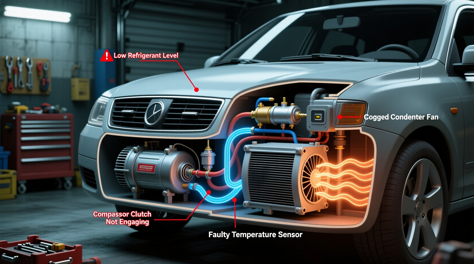 why does my car ac blow warm air only at idle possible fixes