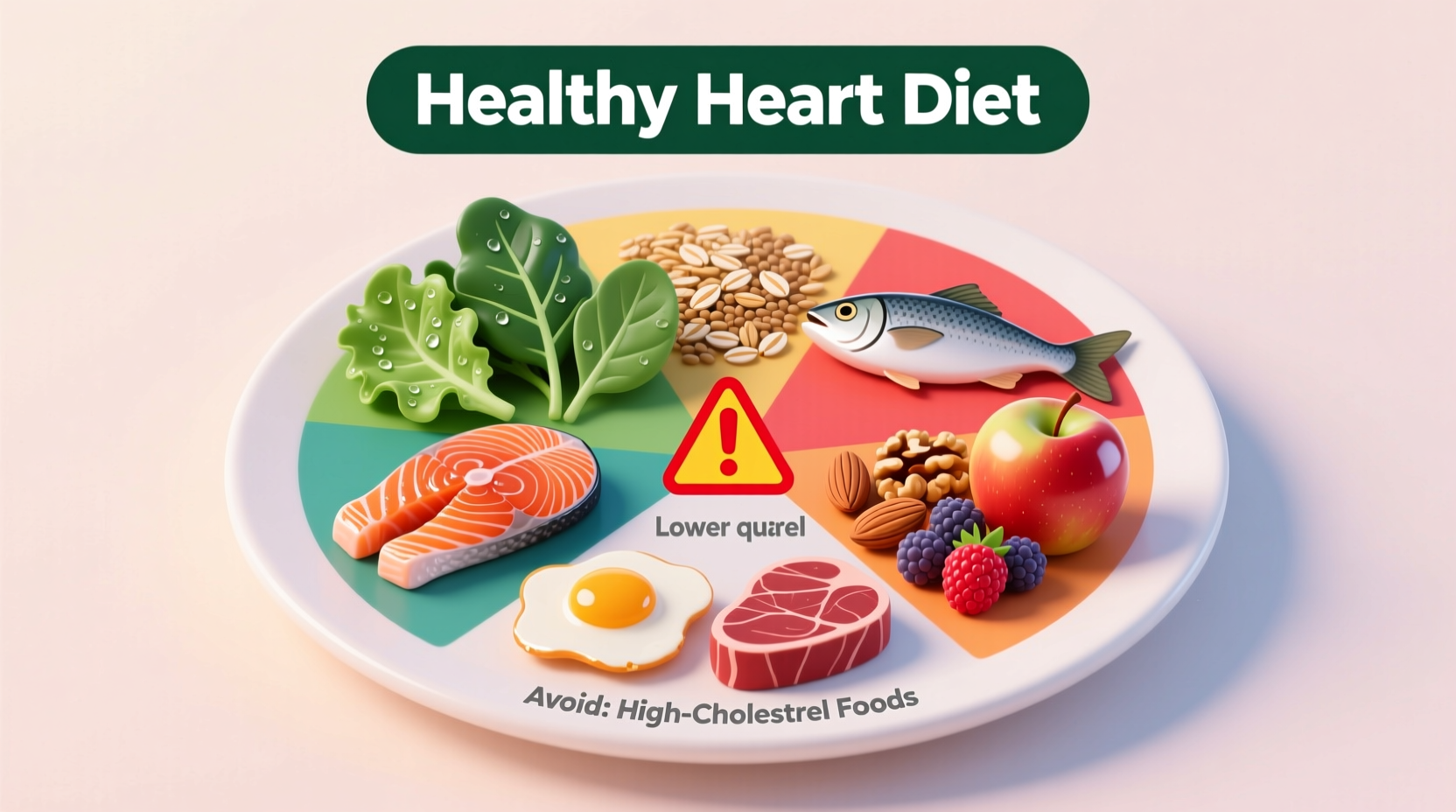 Healthy heart diet avoiding high cholesterol foods