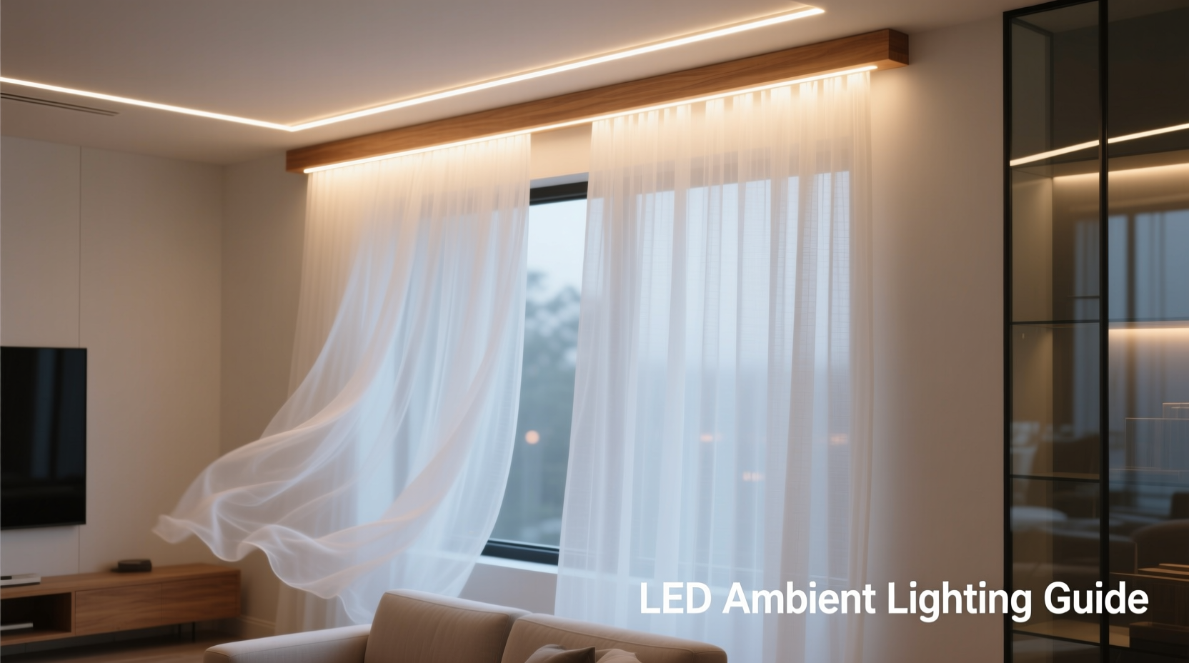 how to use led strips behind a sheer curtain for soft ambient lighting