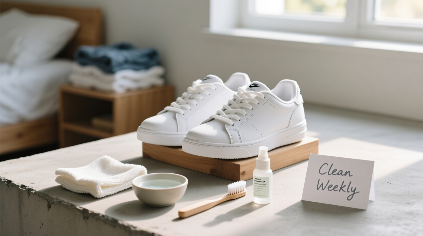 how to keep white sneakers clean with a simple weekly maintenance routine