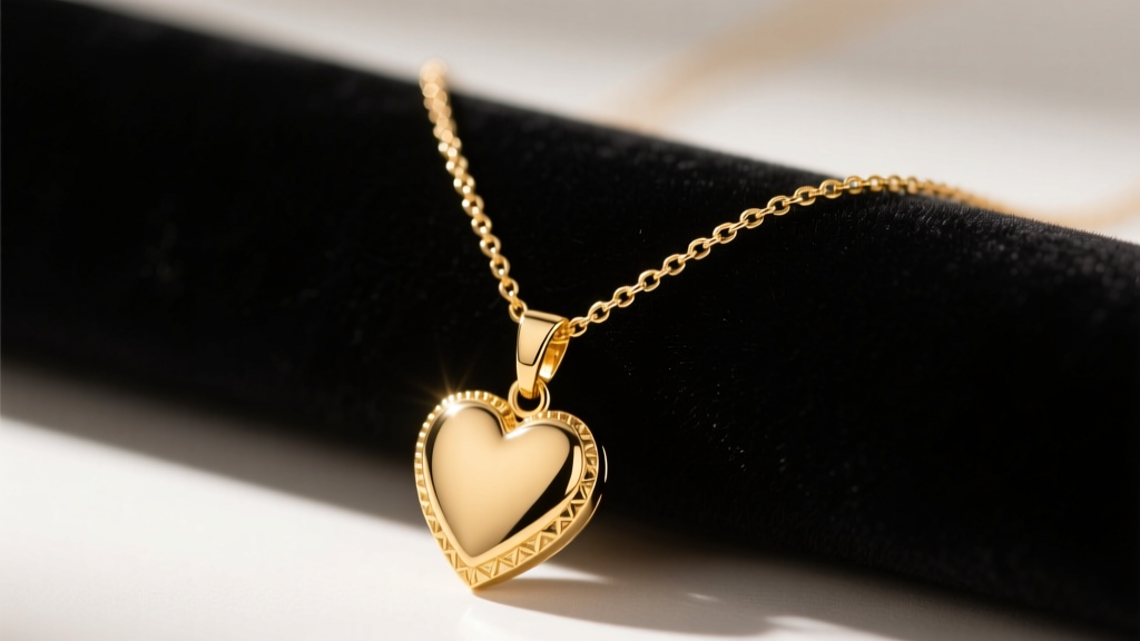 Close-up of a 14k gold heart lariat necklace draped over dark velvet, highlighting the Y-drop chain and polished heart pendant.