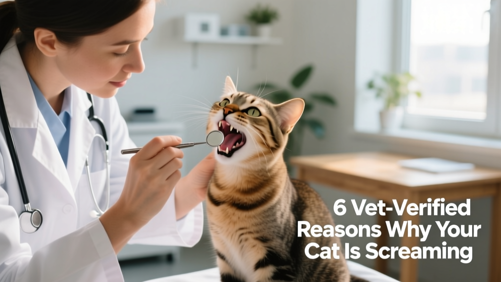 Vet gently examining a cat’s mouth during a routine checkup, highlighting oral health assessment