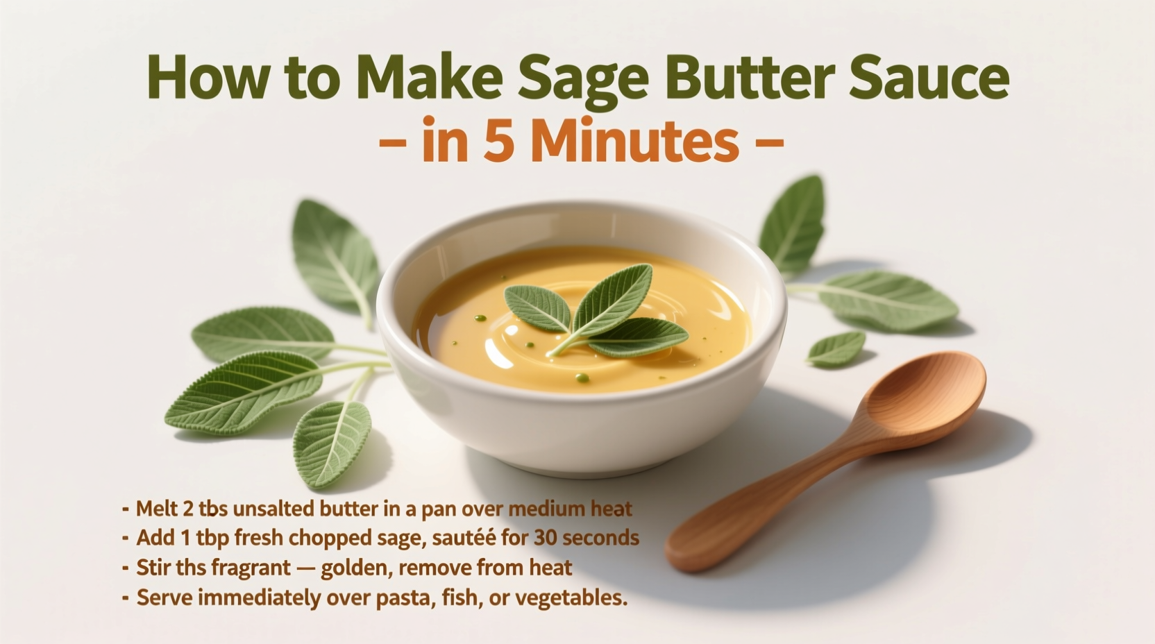 5-Minute Sage Butter Sauce Recipe | TheHomeSprouts