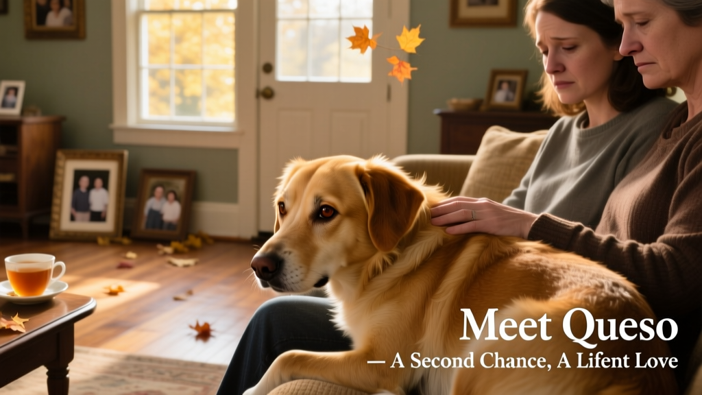 Meet Queso the Rescue Dog, the Former Shelter Pup Bringing Comfort to New Family After an Unspeakable Loss
