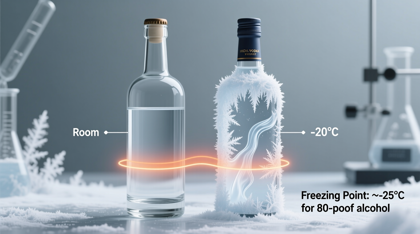 high-proof spirits in cold climates do they freeze or thicken