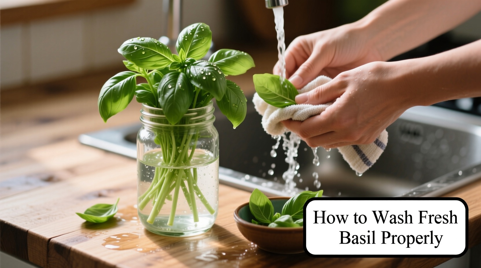 5 Steps to Wash Basil Perfectly | TheHomeSprouts
