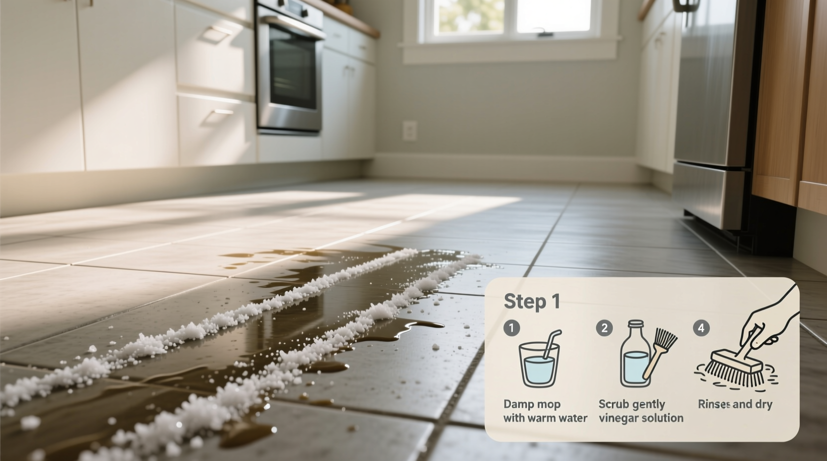 the right way to remove salty streaks from your floor