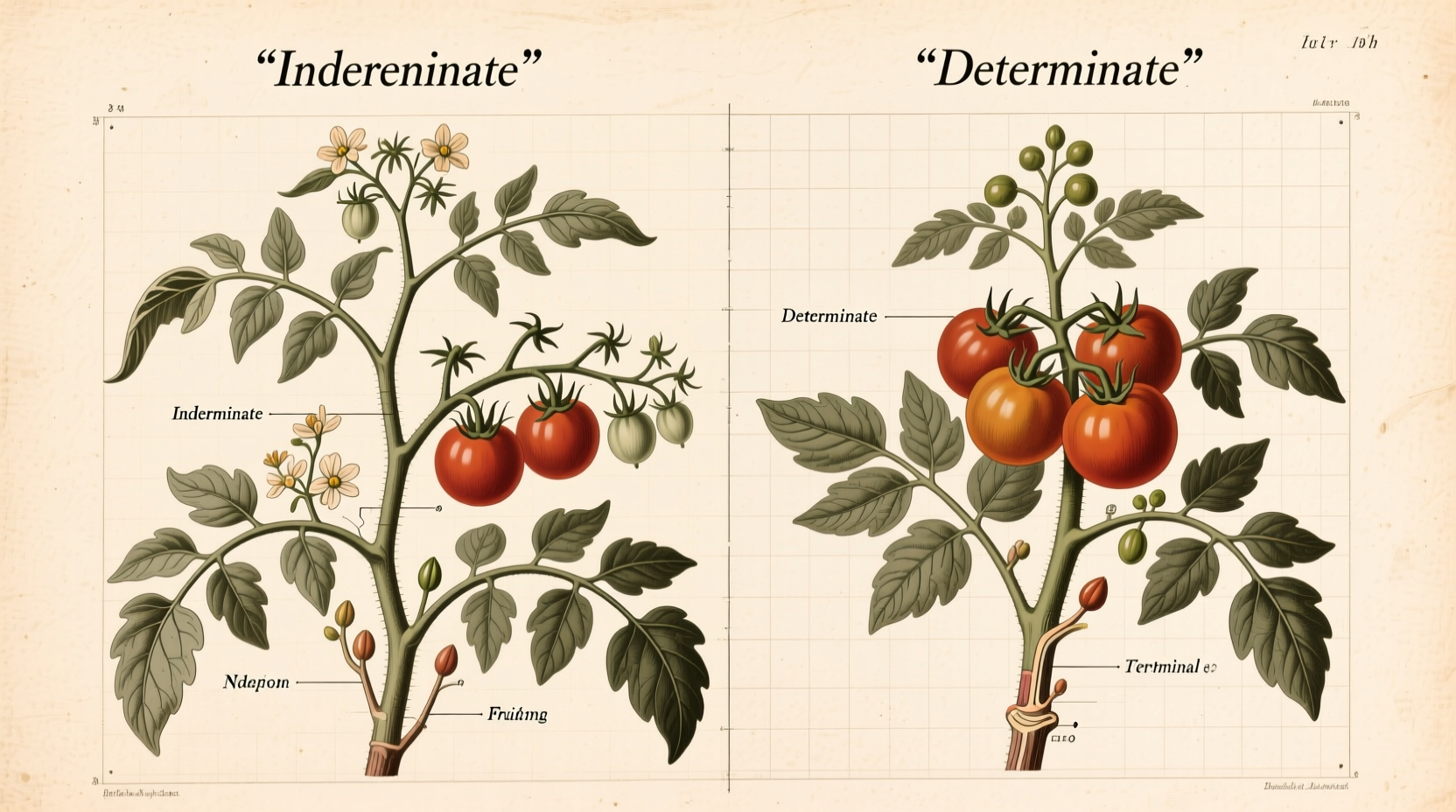 differences between indeterminate and determinate tomatoes