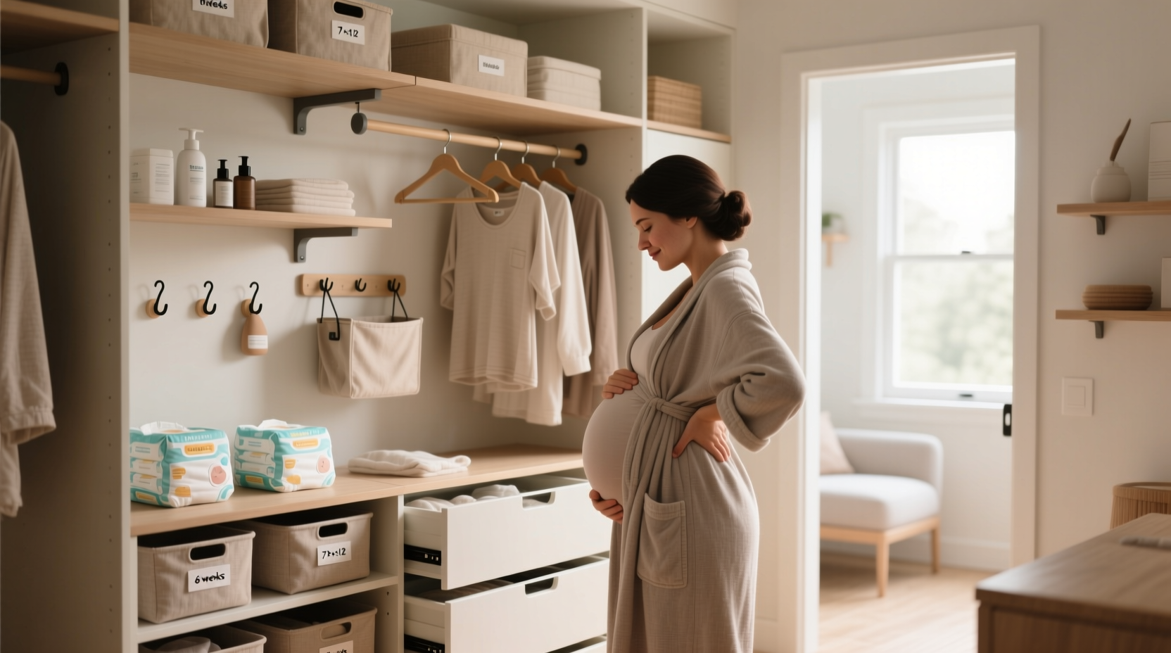 postpartum closet organization without new organizers