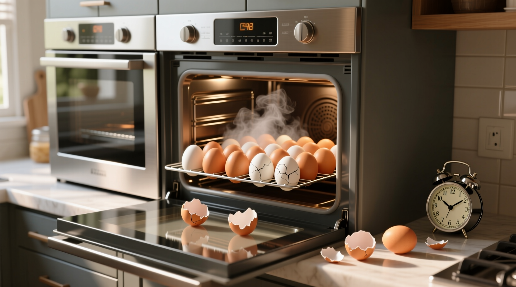 use your oven to bulk cook hard boiled eggs