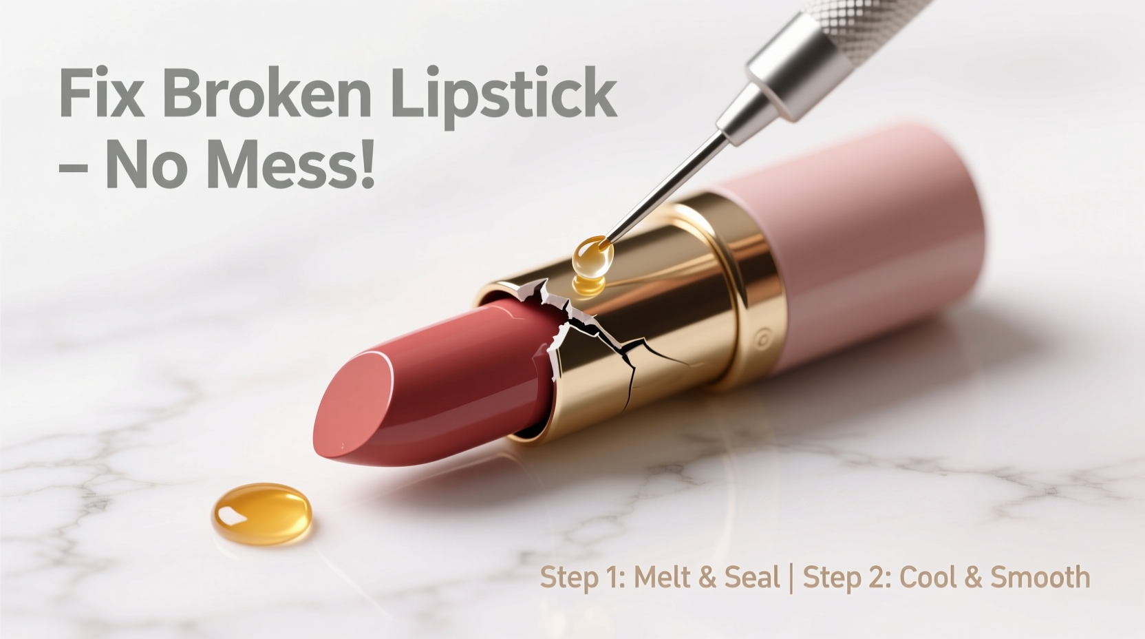 how to fix a broken lipstick without making a mess