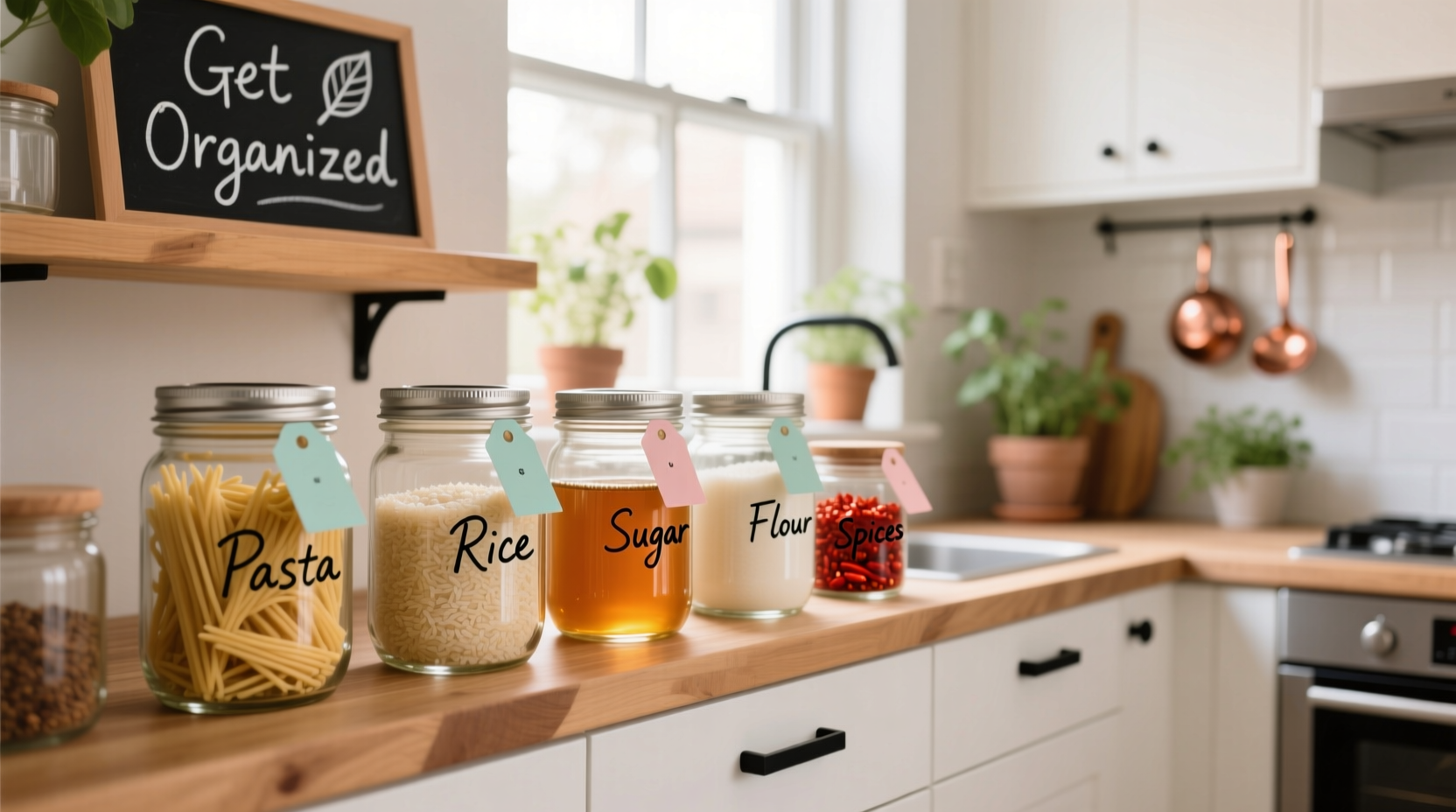 get organized mason jars kitchen