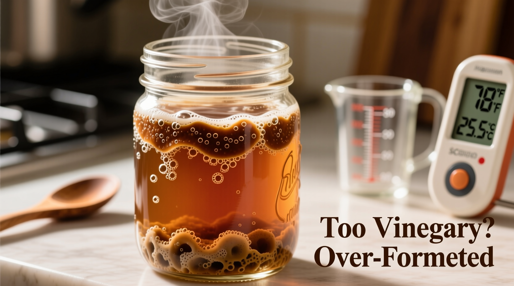 why is my kombucha too vinegary instead of tangy and sweet