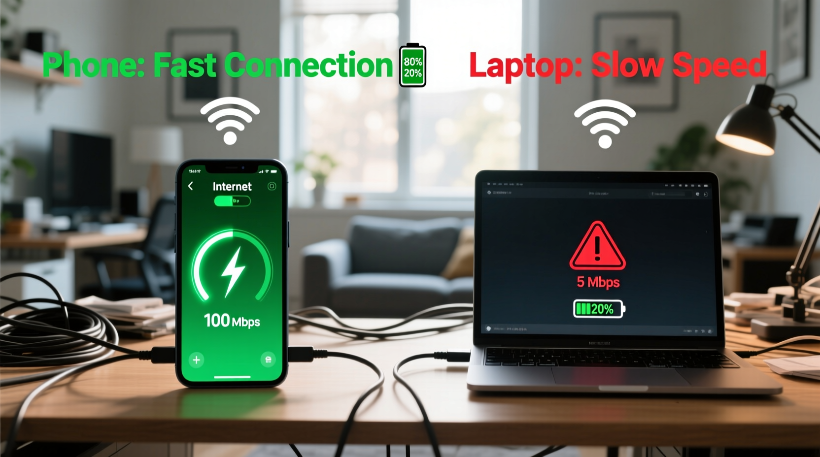 why is my internet fast on phone but slow on laptop quick fixes