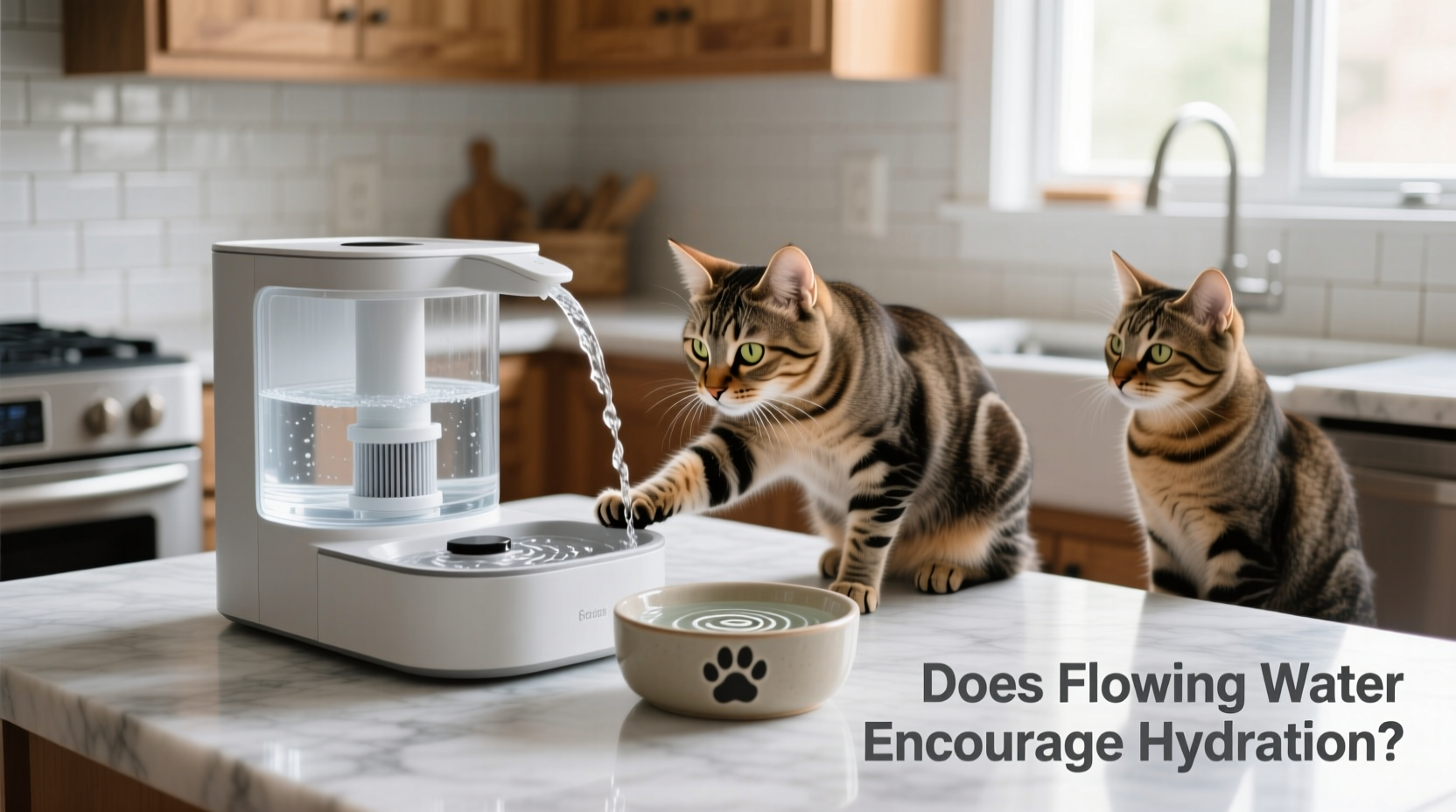 cat water fountain with filter vs regular bowl does flowing water actually encourage hydration