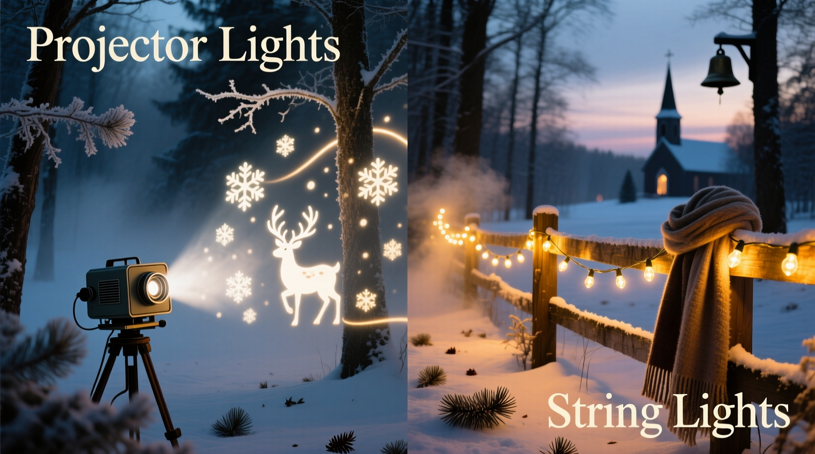 projector christmas lights vs string lights which creates a more magical effect