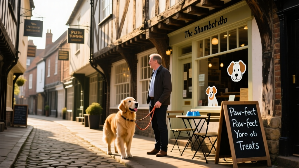 The Shambles in old town York, a picturesque cobbled street lined with timber-framed buildings