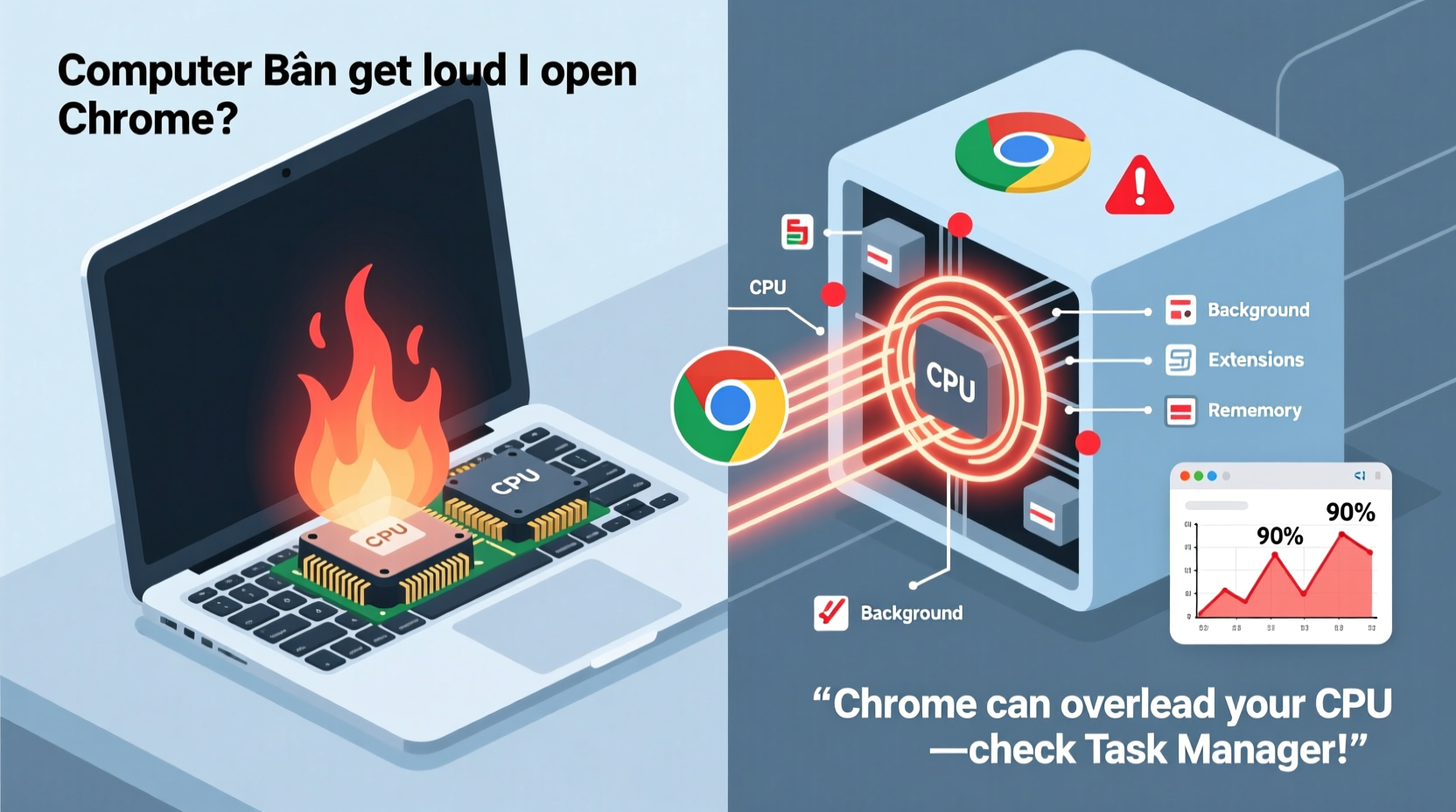 why does my computer fan get so loud when i open chrome