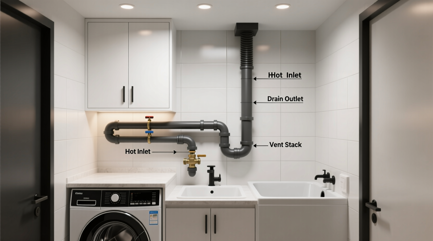 how to set up laundry room plumbing